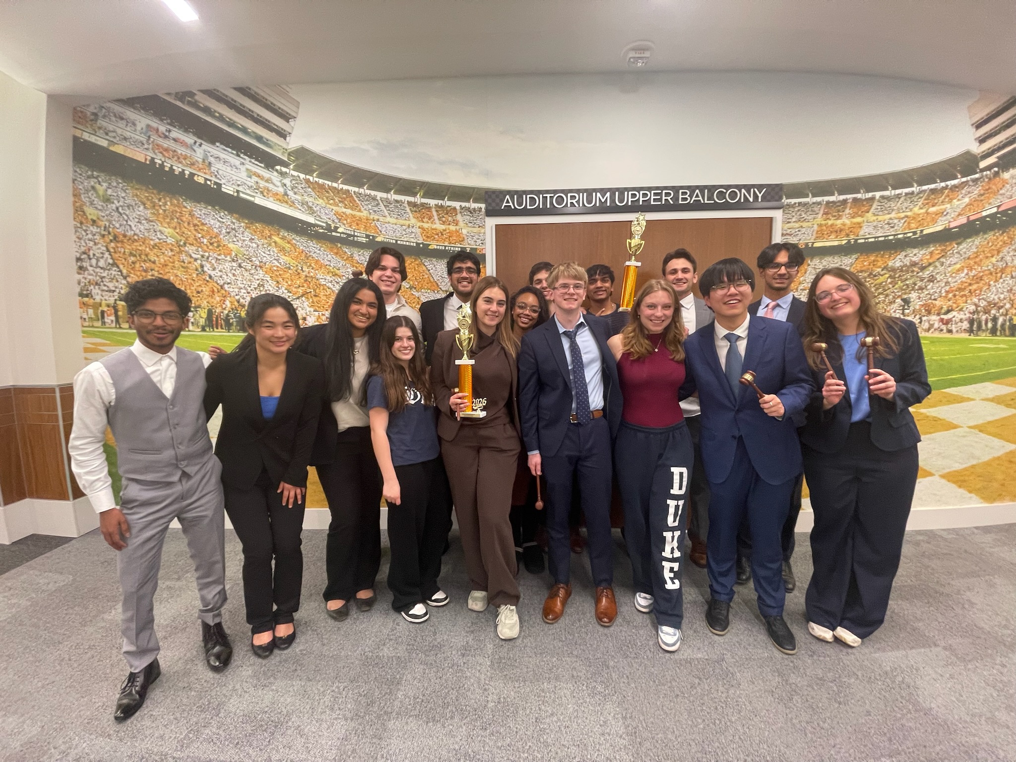 The Duke Mock Trial team together